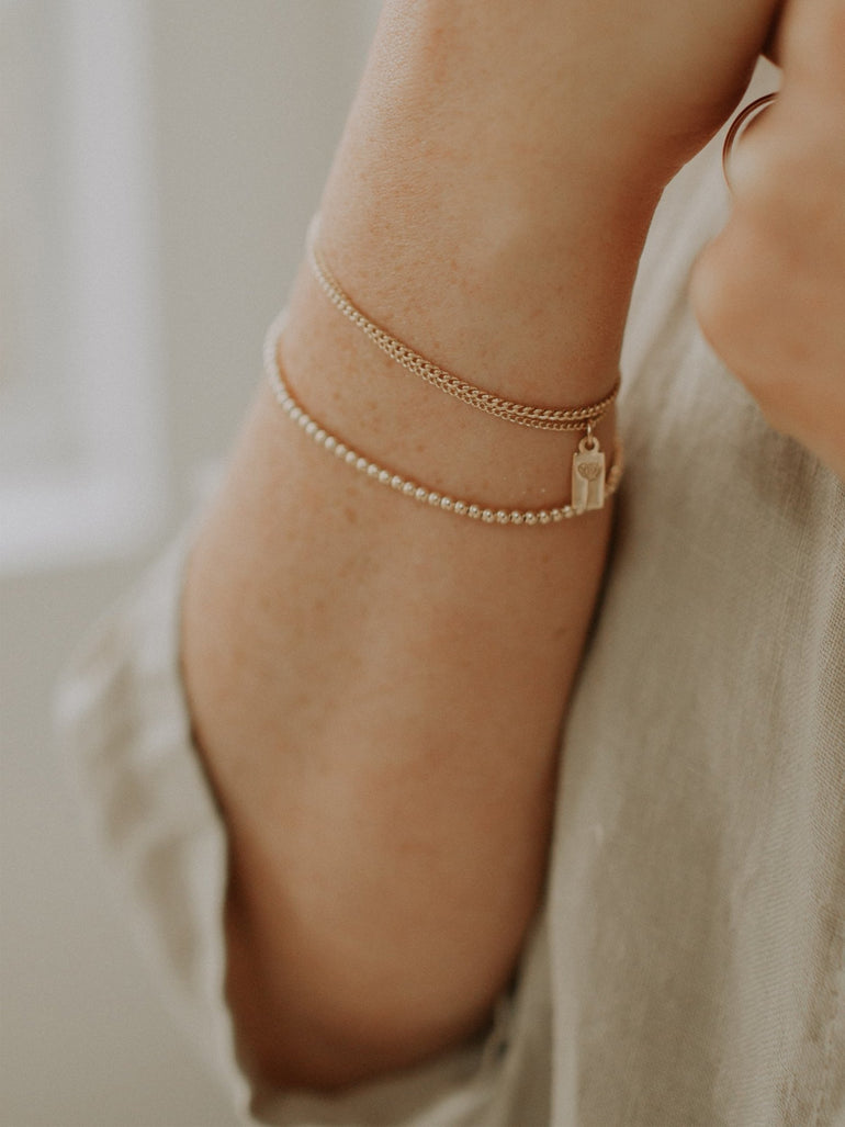 Curb chain bracelet | light | Gold fill - hart & stone jewelry