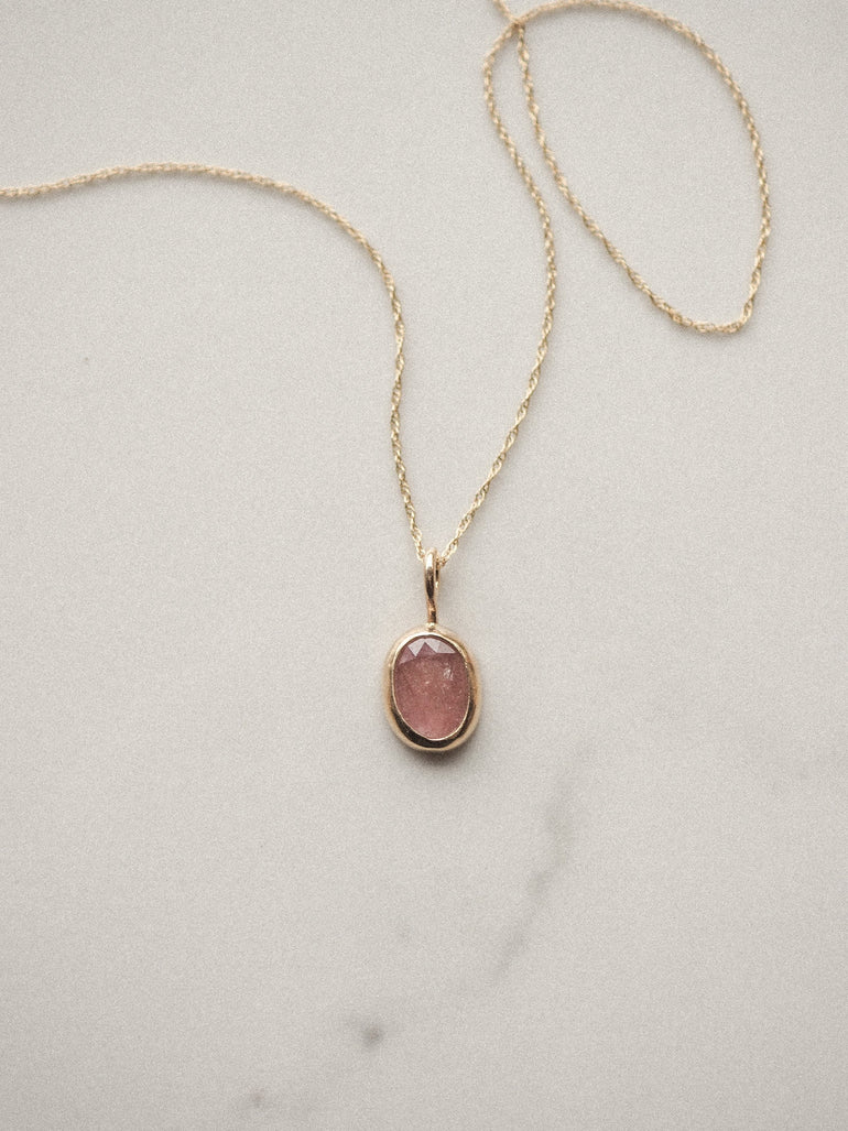 Pink sapphire pendant - hart & stone jewelry