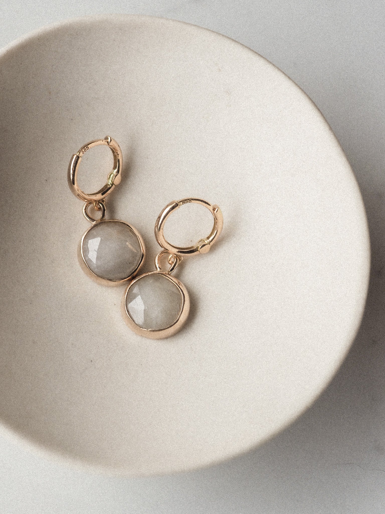 round white sapphire hoops - hart & stone jewelry